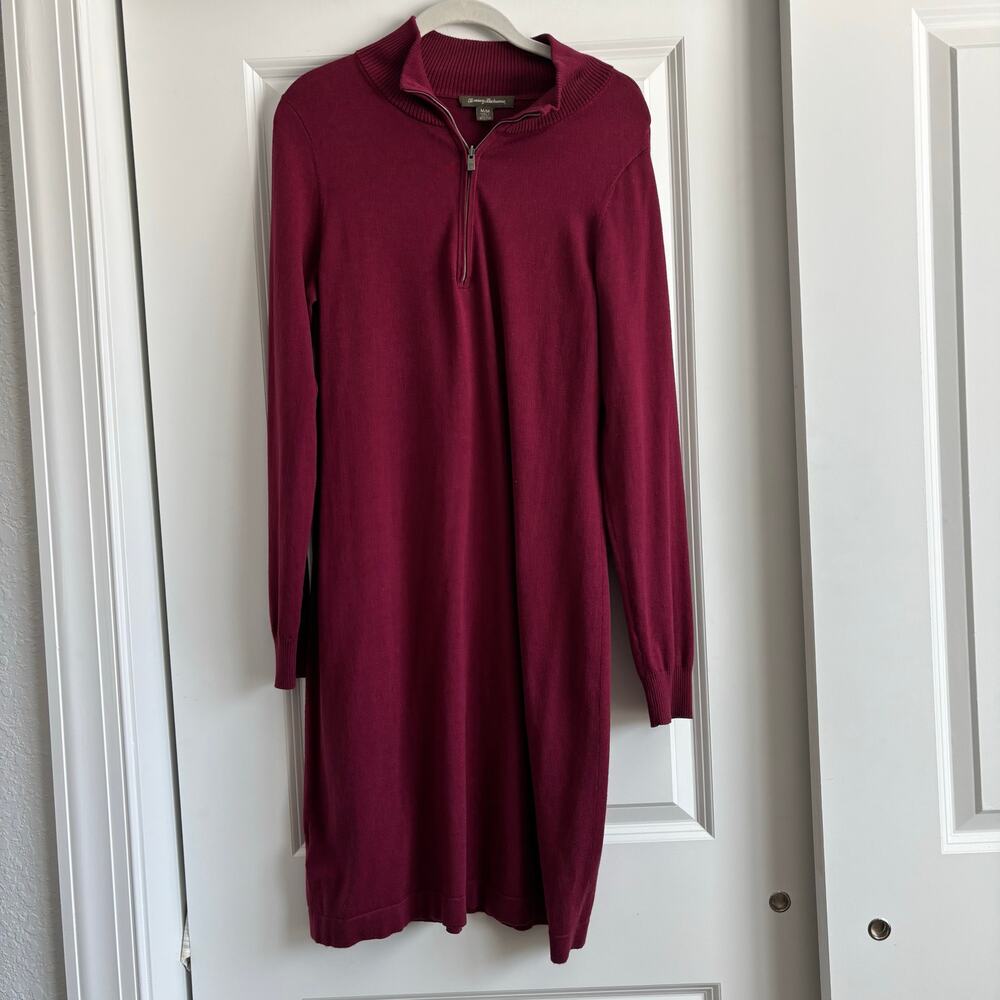 Tommy Bahama Women’s Pullover Sweater Dress Sz M Red Cotton‎ Blend